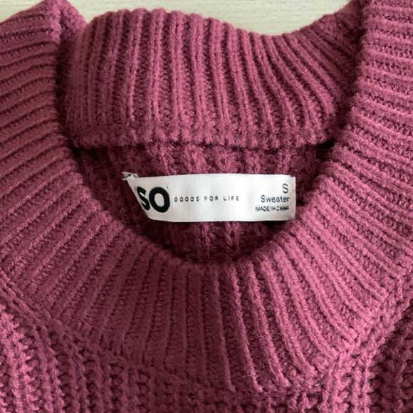 NWT! Maroon Balloon Sleeve Crew Neck Sweater By SO (Sonoma) Size Small - Picture 5 of 7